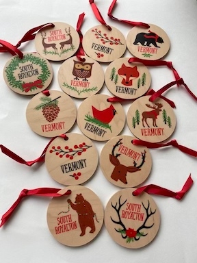 Vermont Wooden Holiday Ornaments